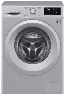 LG F4J5TN4L 8KG 1400 Spin Washing Machine - Silver.
